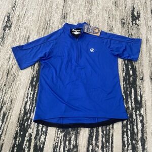 NWT Canari Cycling Jersey ‎ Blue Mens M Short Sleeves Quarter 1/4 Zip Man Biking